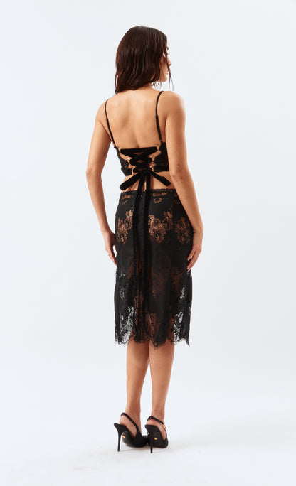 Laced Ballerina Skirt - Black