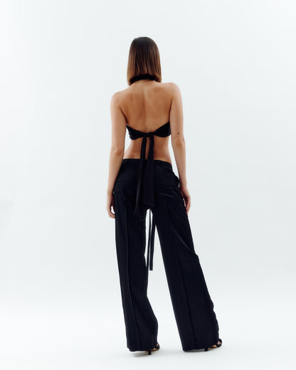 Low-Rise Trousers - Black