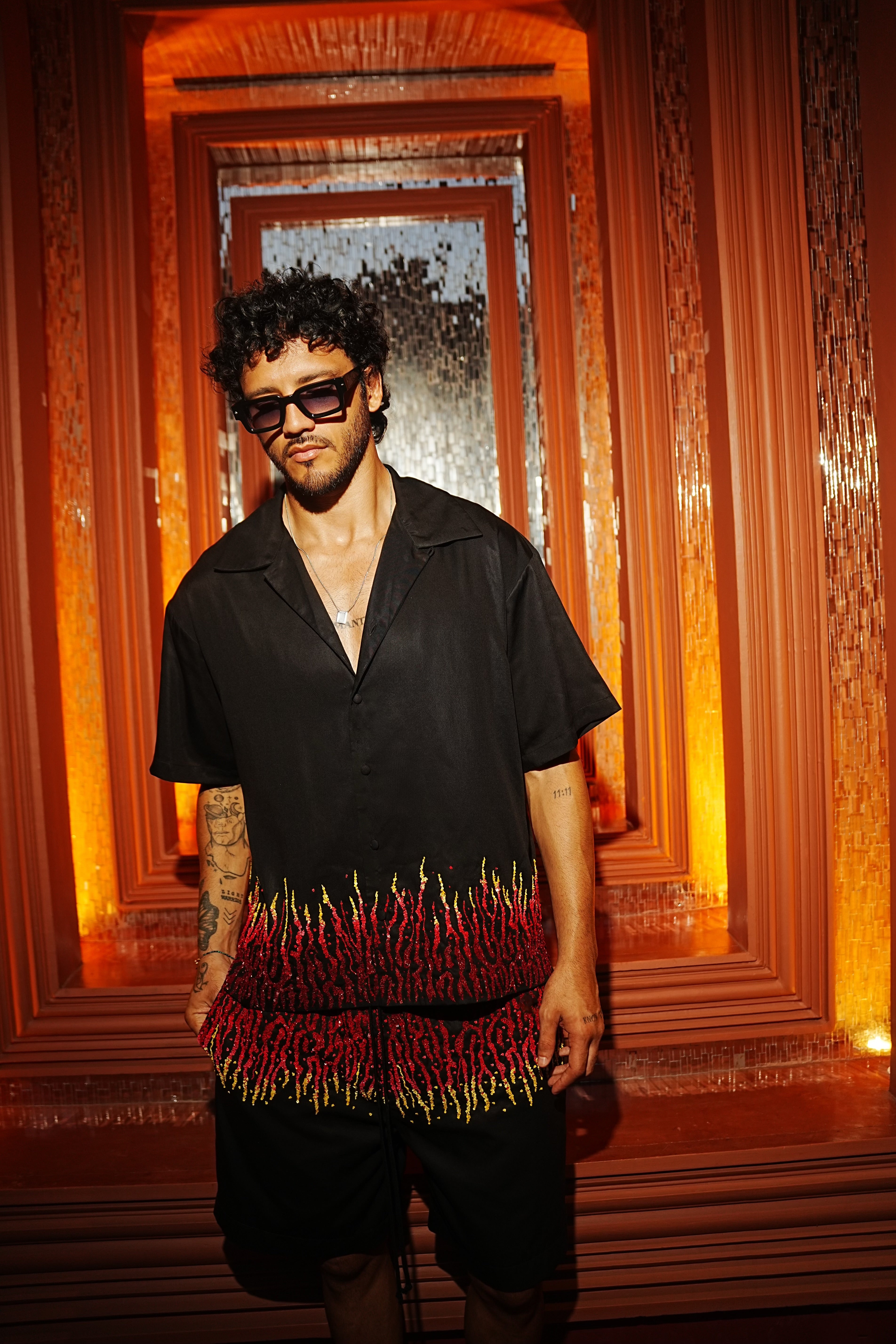 Fai Embellished Flame Shorts