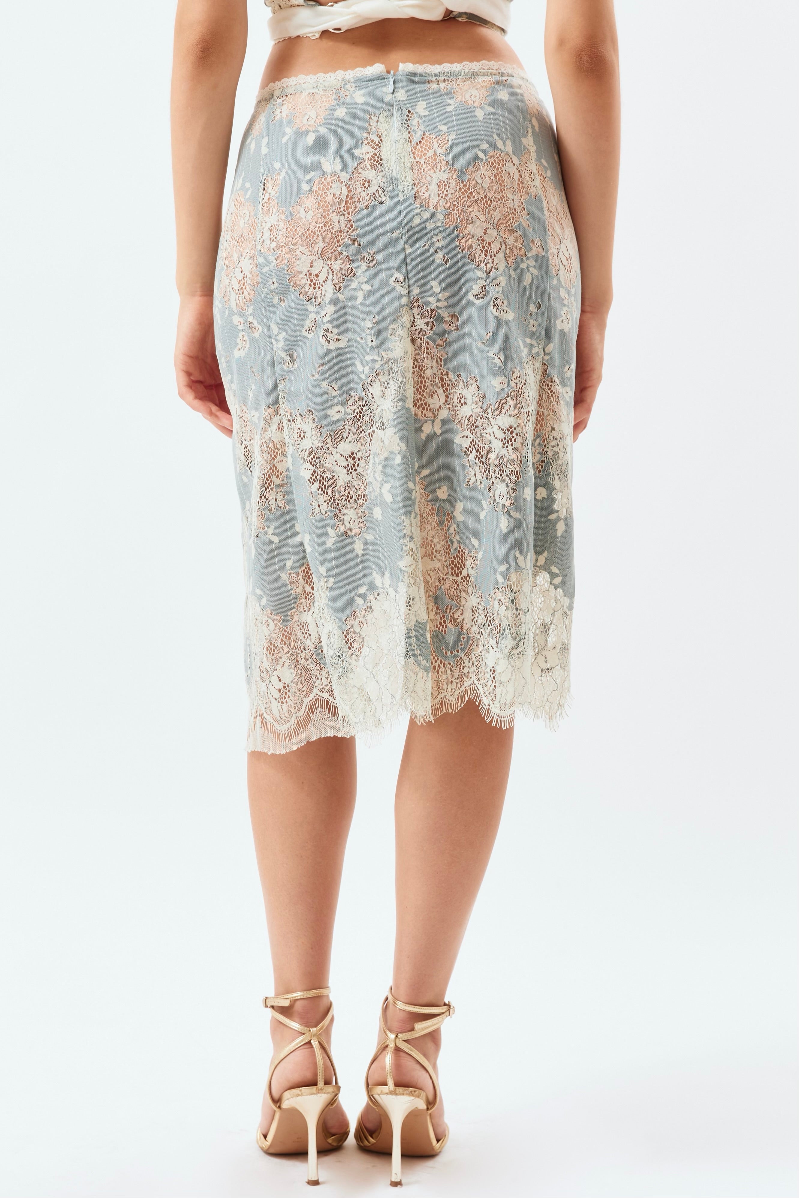 Laced Ballerina Skirt - Baby Blue