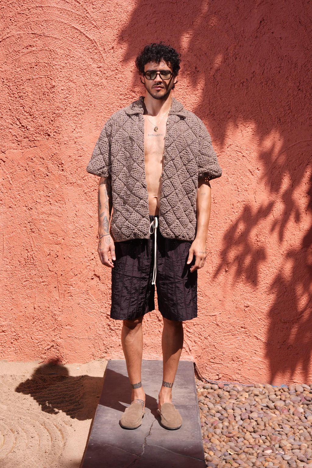 Rin Croc Shorts Aubergine