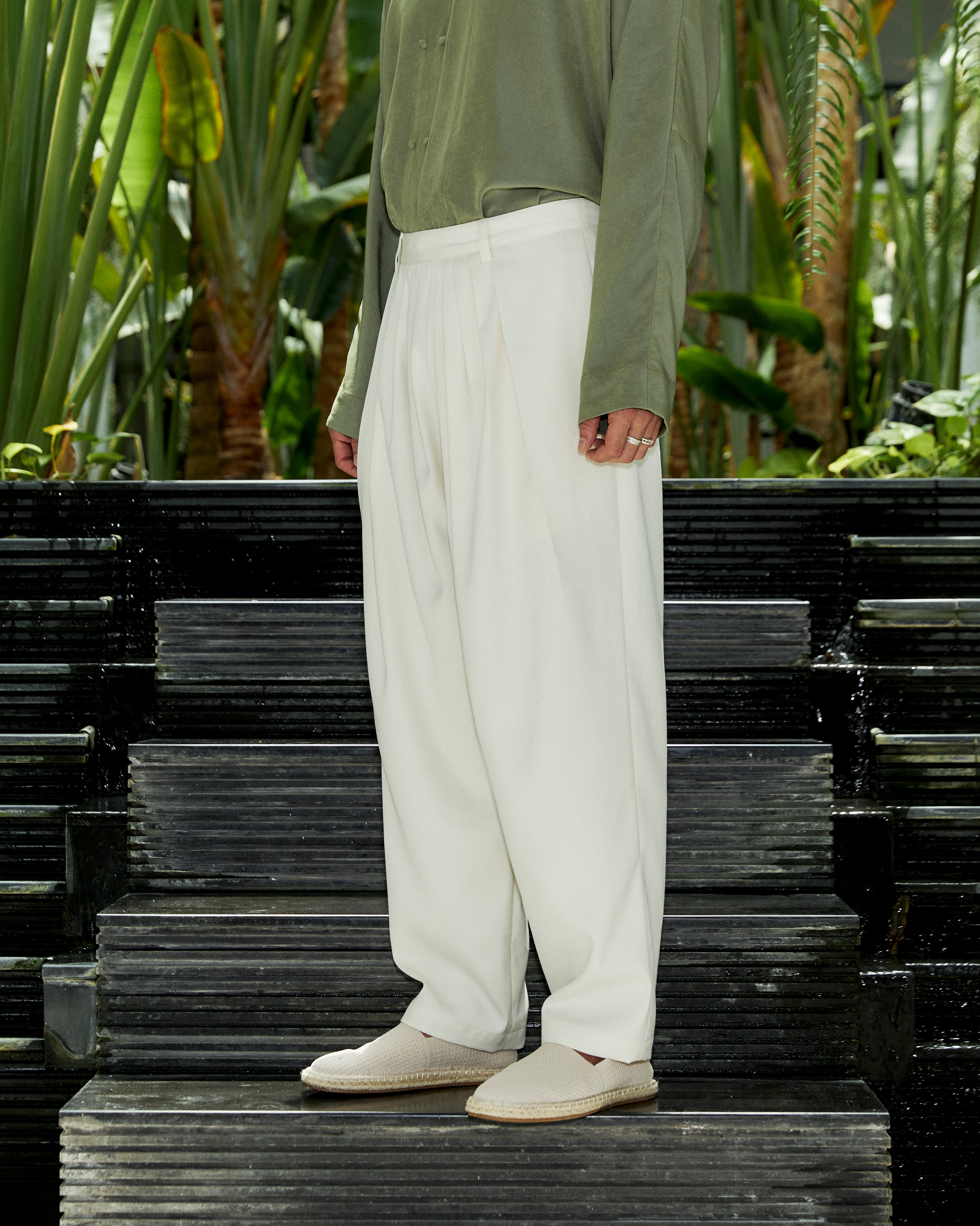 Panwa Pleated Trouser Ecru