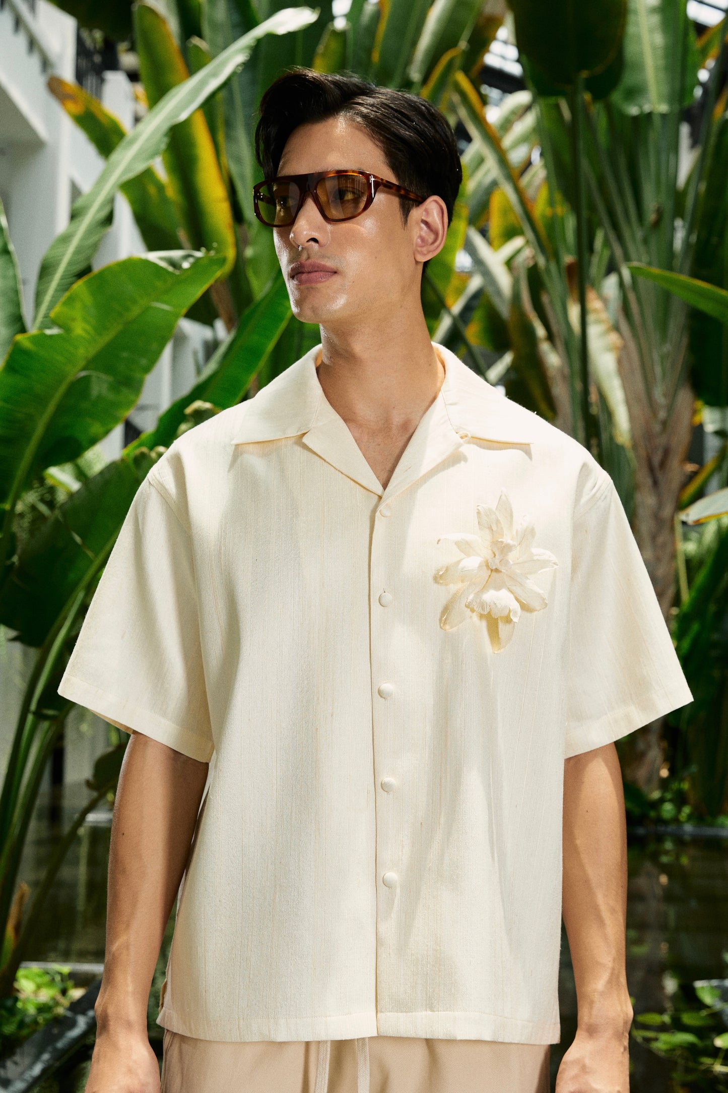 Sakorn Silk Shirt Ecru