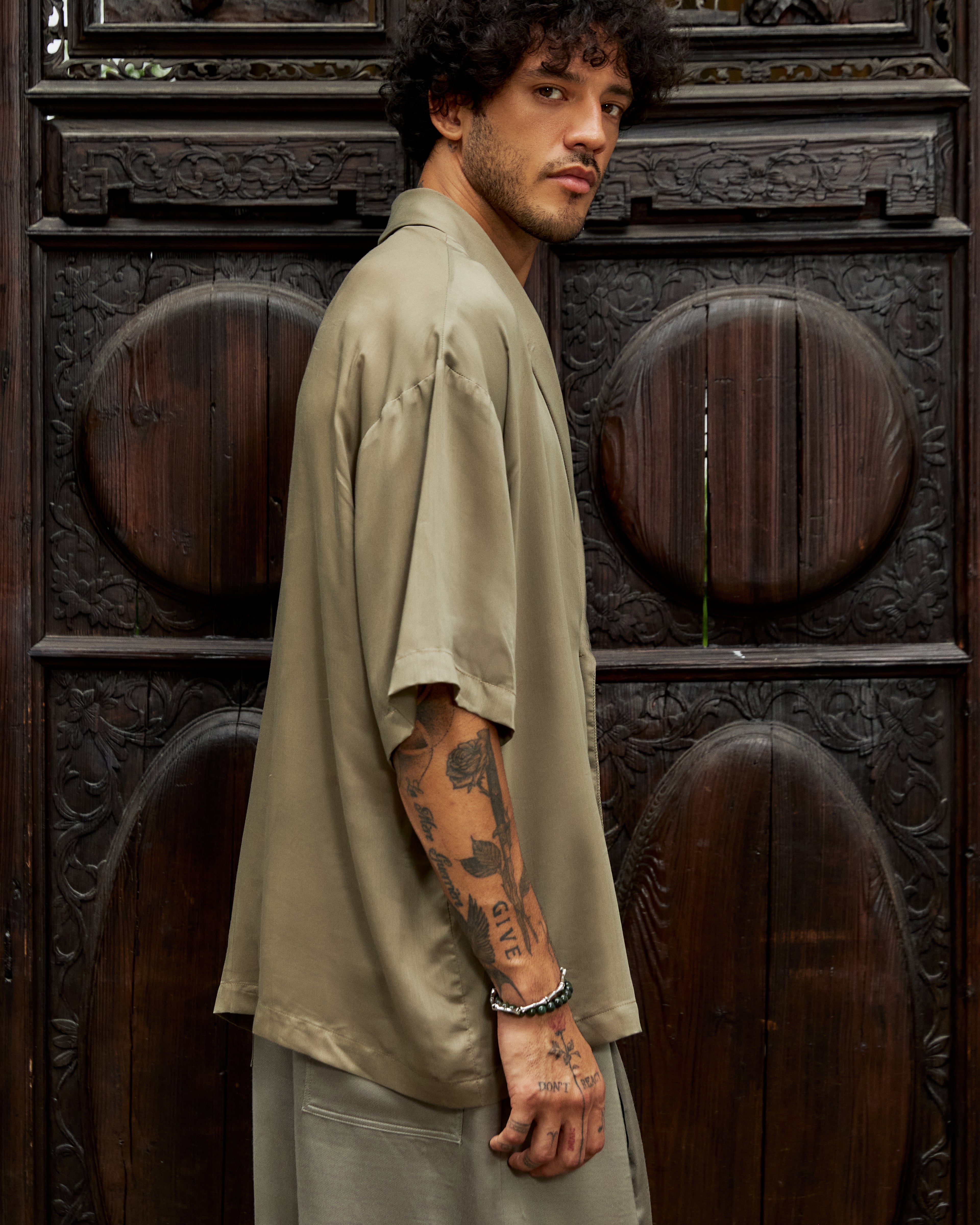 Phupa Kimono Shirt Khaki