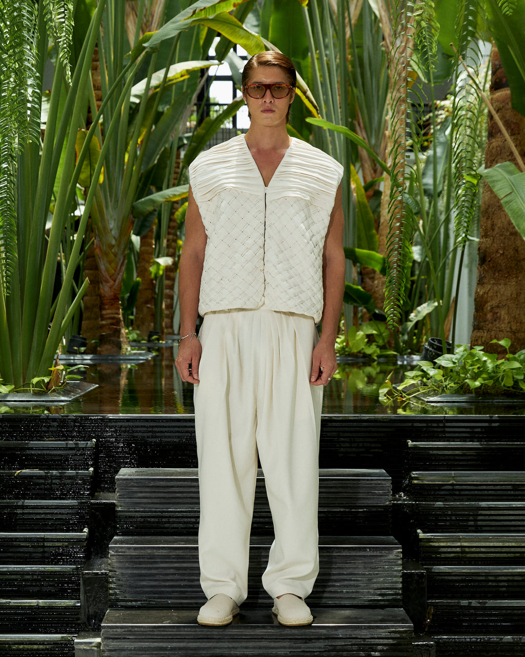 Panwa Pleated Trouser Ecru