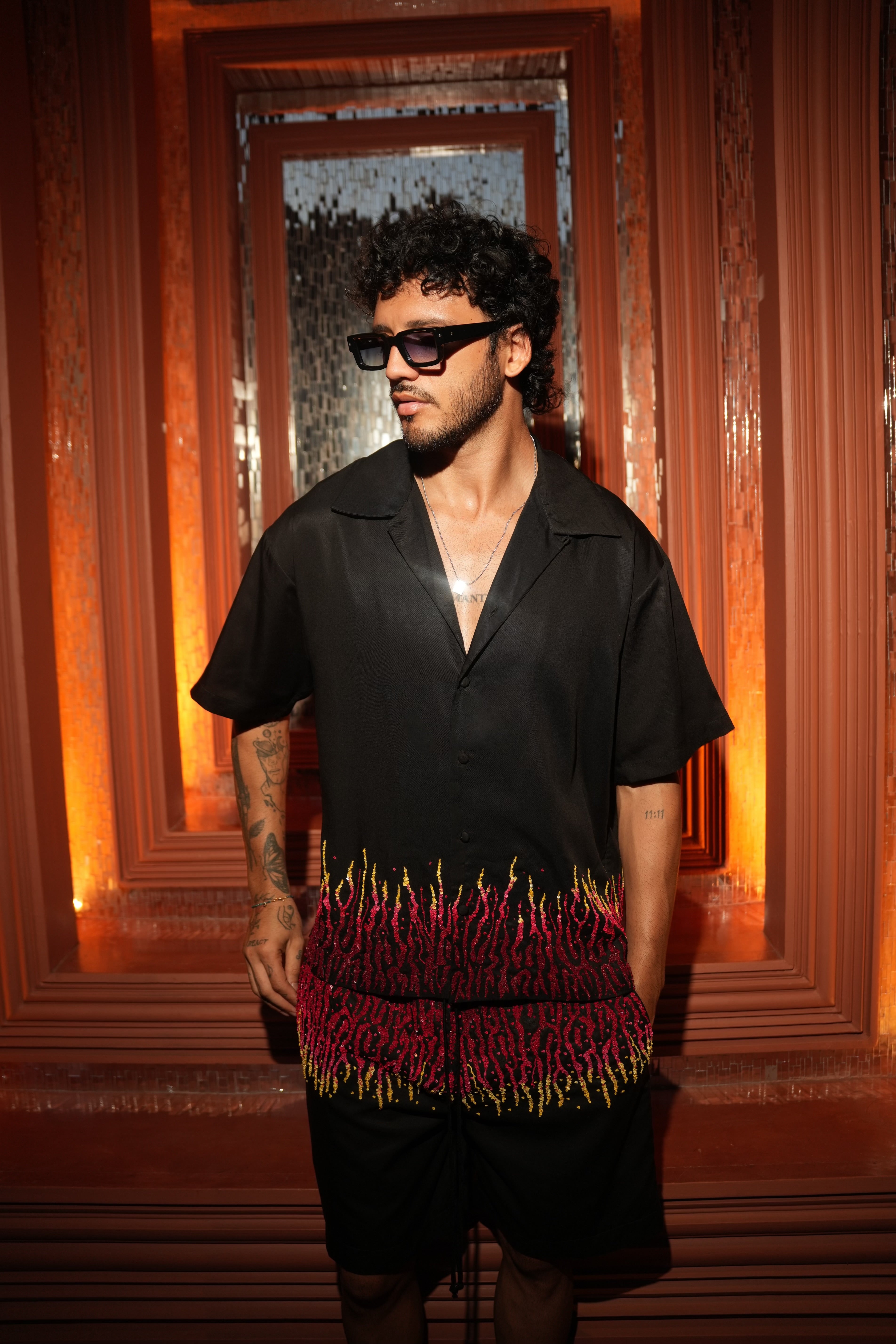 Fai Embellished Flame Shirt