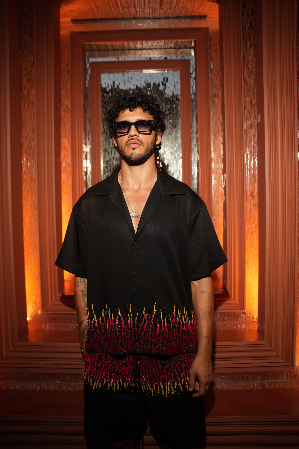 Fai Embellished Flame Shirt