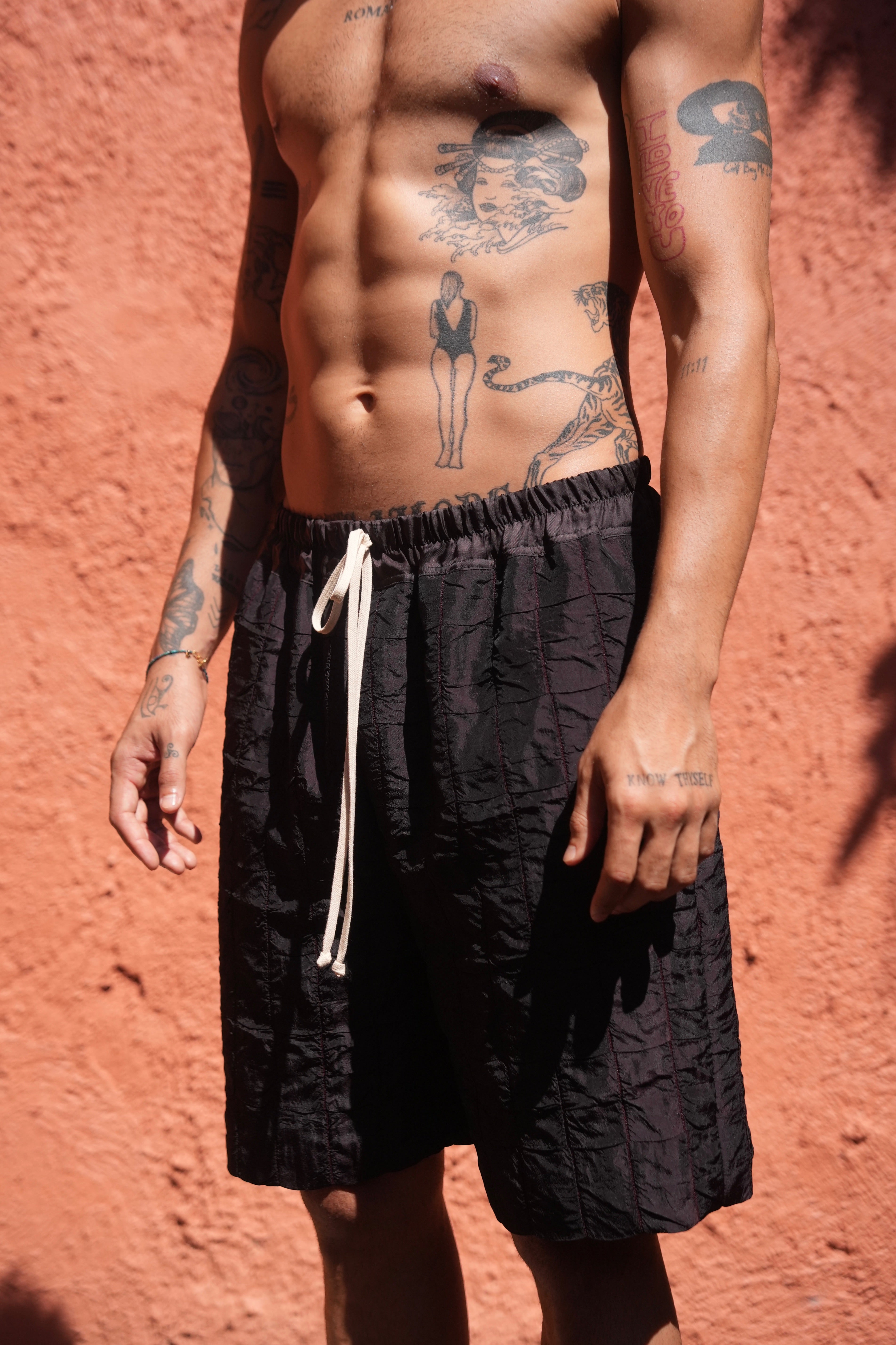 Rin Croc Shorts Aubergine