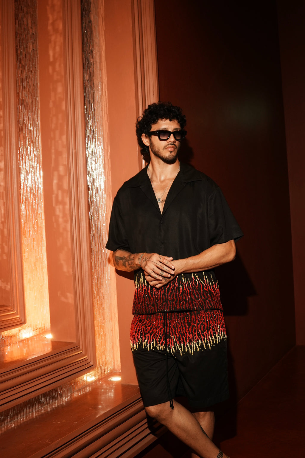 Fai Embellished Flame Shorts