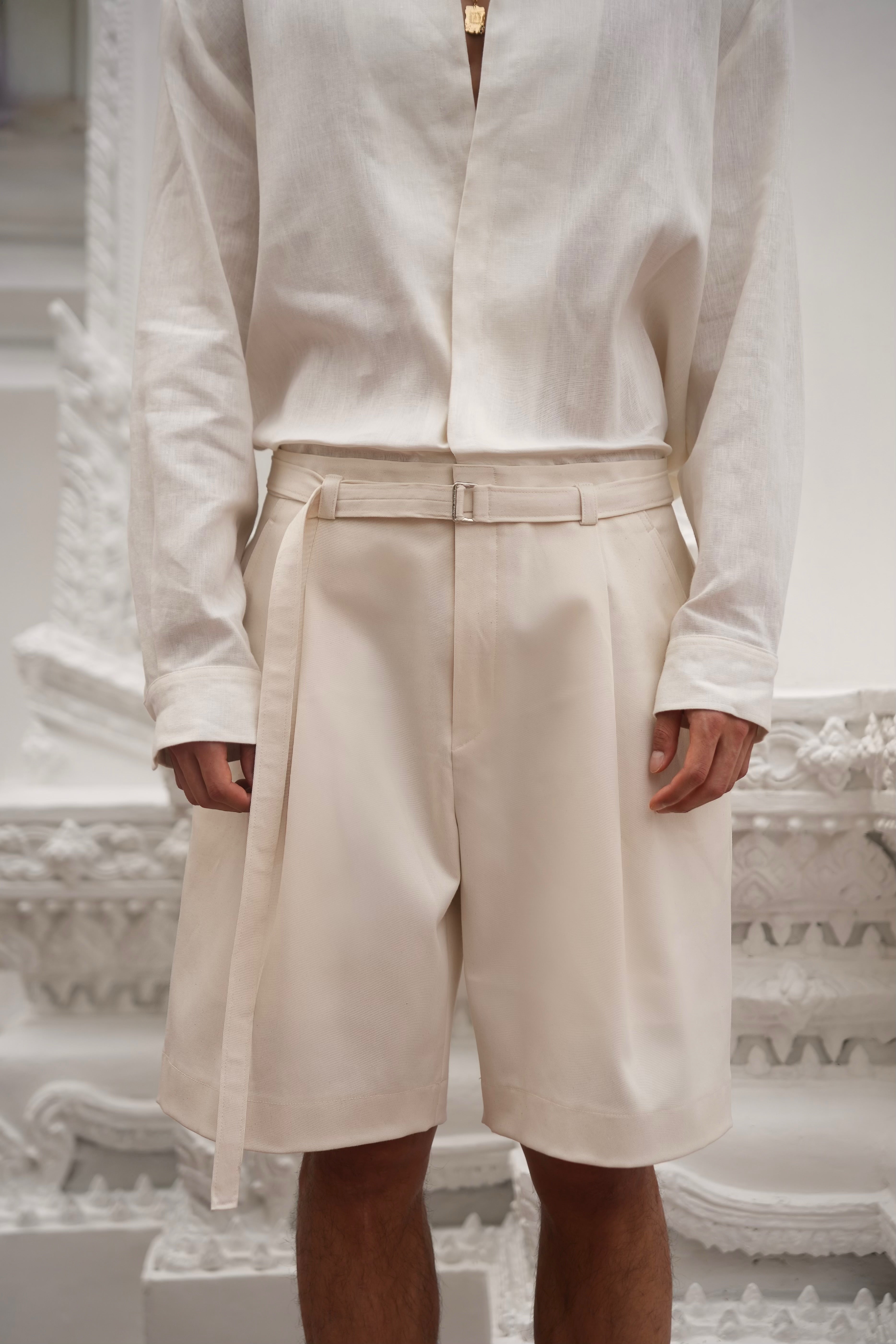 Thanin Belted Shorts Ecru