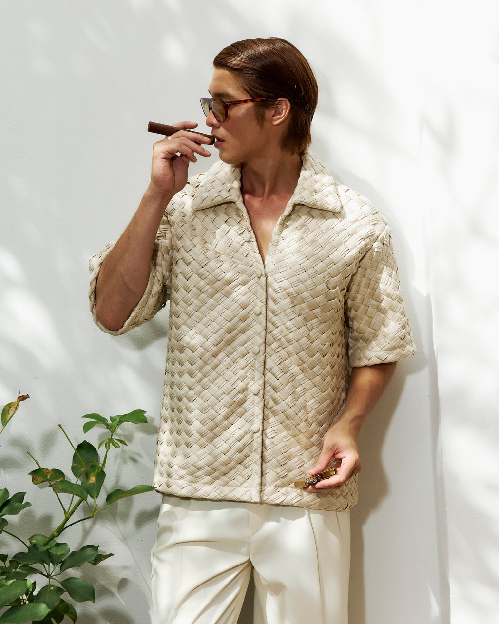 Nawa Weaved Shirt Ecru