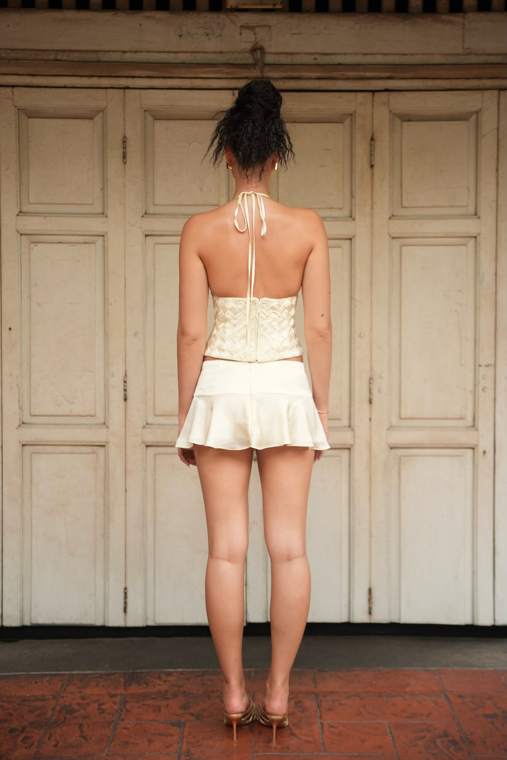 Nira Mini Skirt Beige