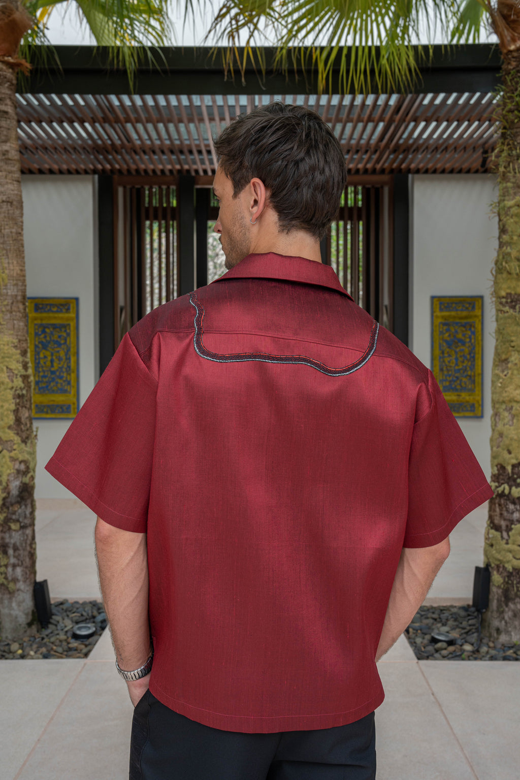 Naka Silk Shirt Red