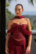 Saneha Silk Corset Red